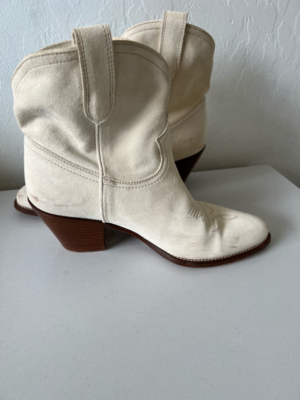 POLO RALPH LAUREN Calfskin Suede Western Cowboy Boots Size 9.5 - Picture 9 of 16